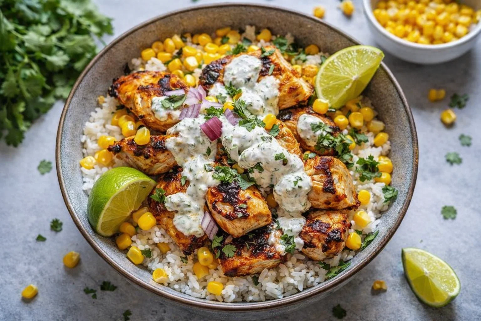 Easy Street Corn Chicken Rice Bowl