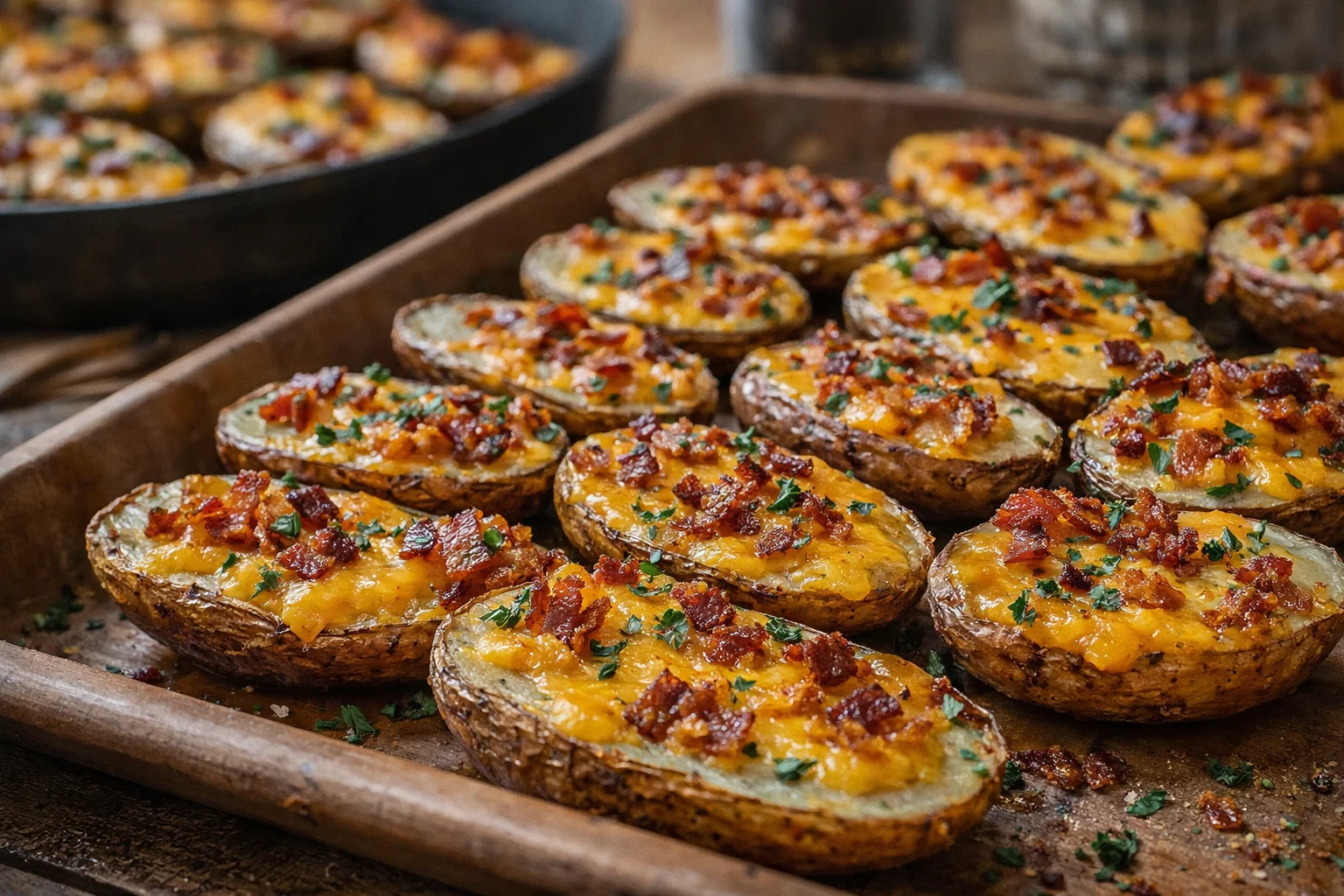 Tasty Cheddar Bacon Potato Wedges