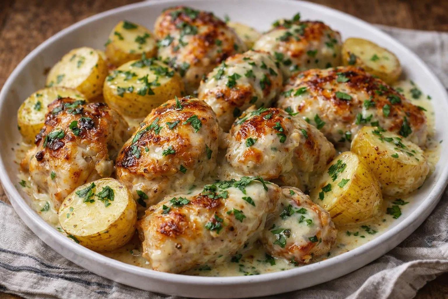 Cozy Garlic Parmesan Chicken Potatoes