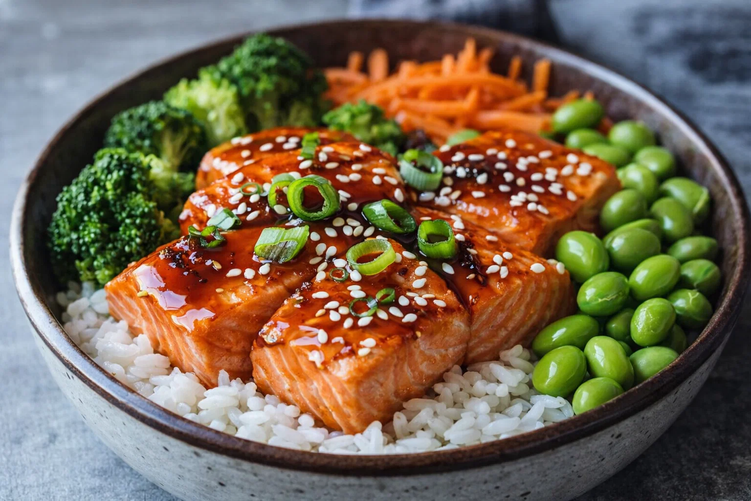 Easy Crispy Salmon Rice Bowl