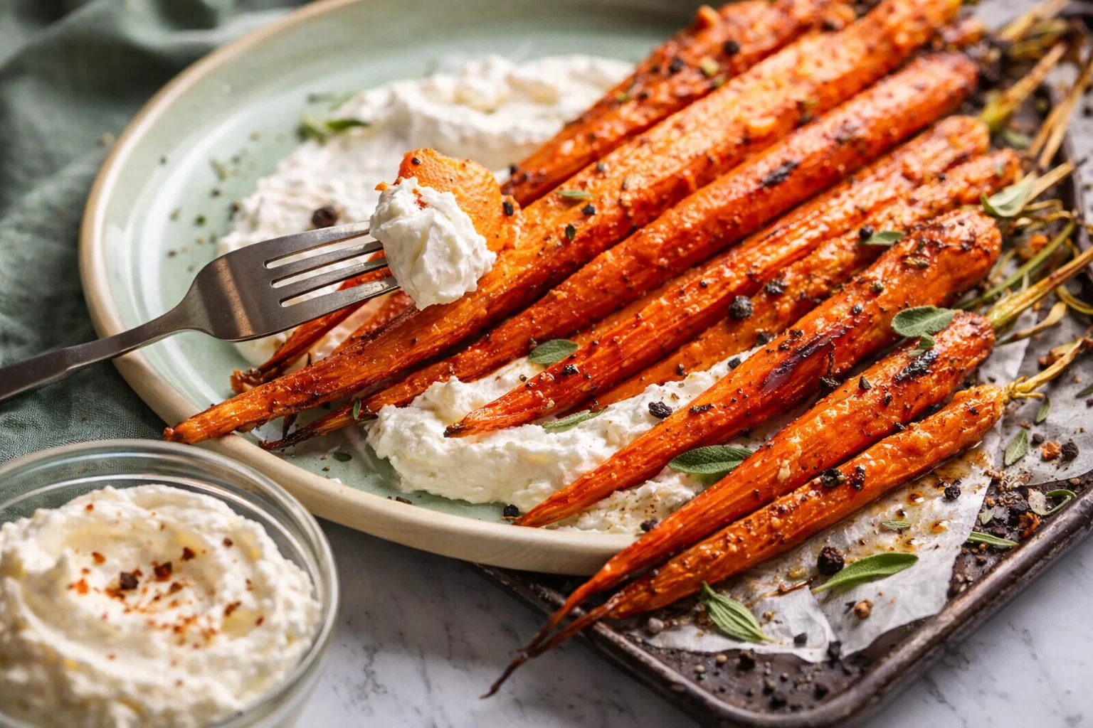 Buttery Roasted Carrots With Whipped Ricotta