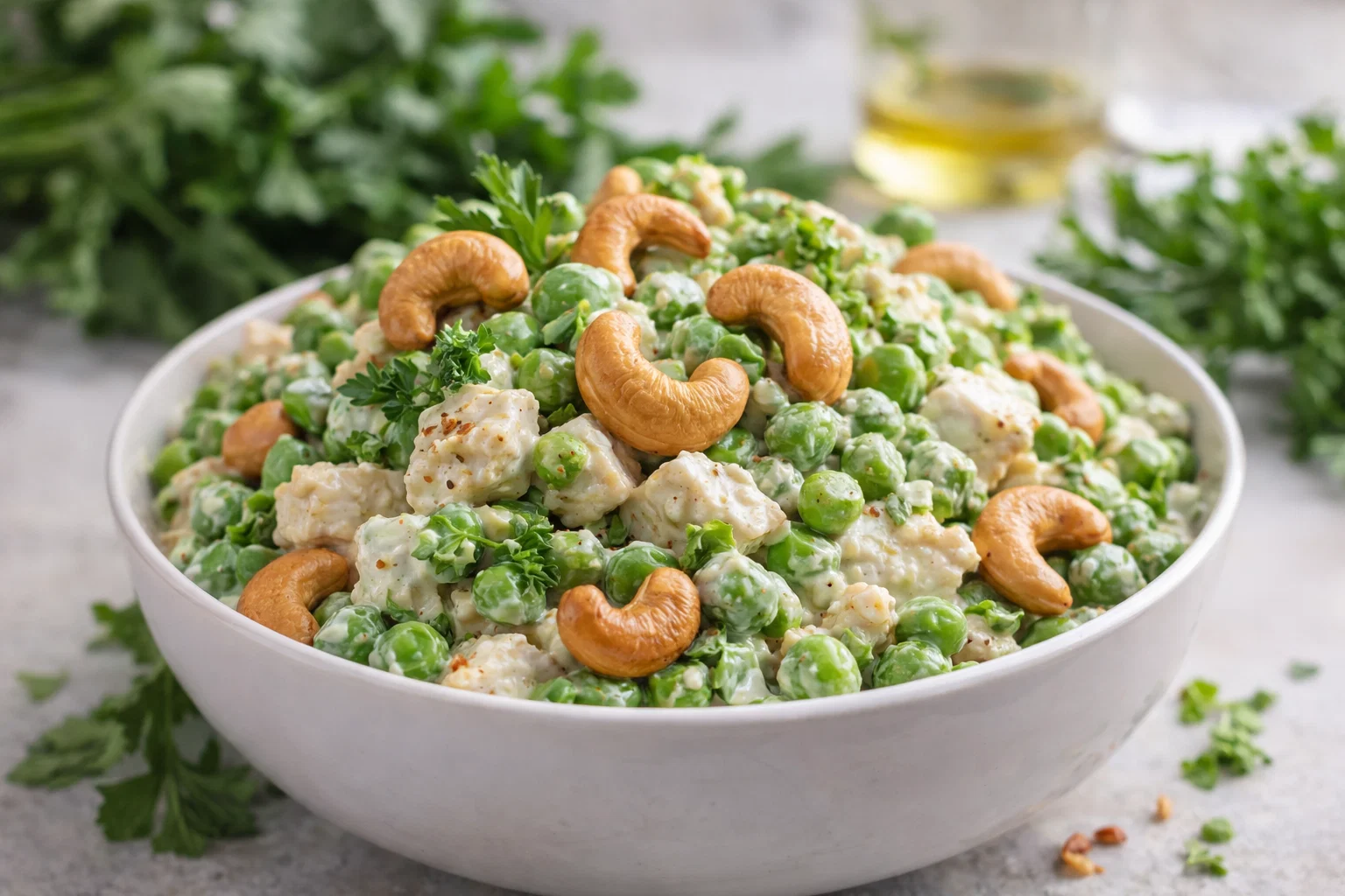 Creamy Cashew Pea Salad