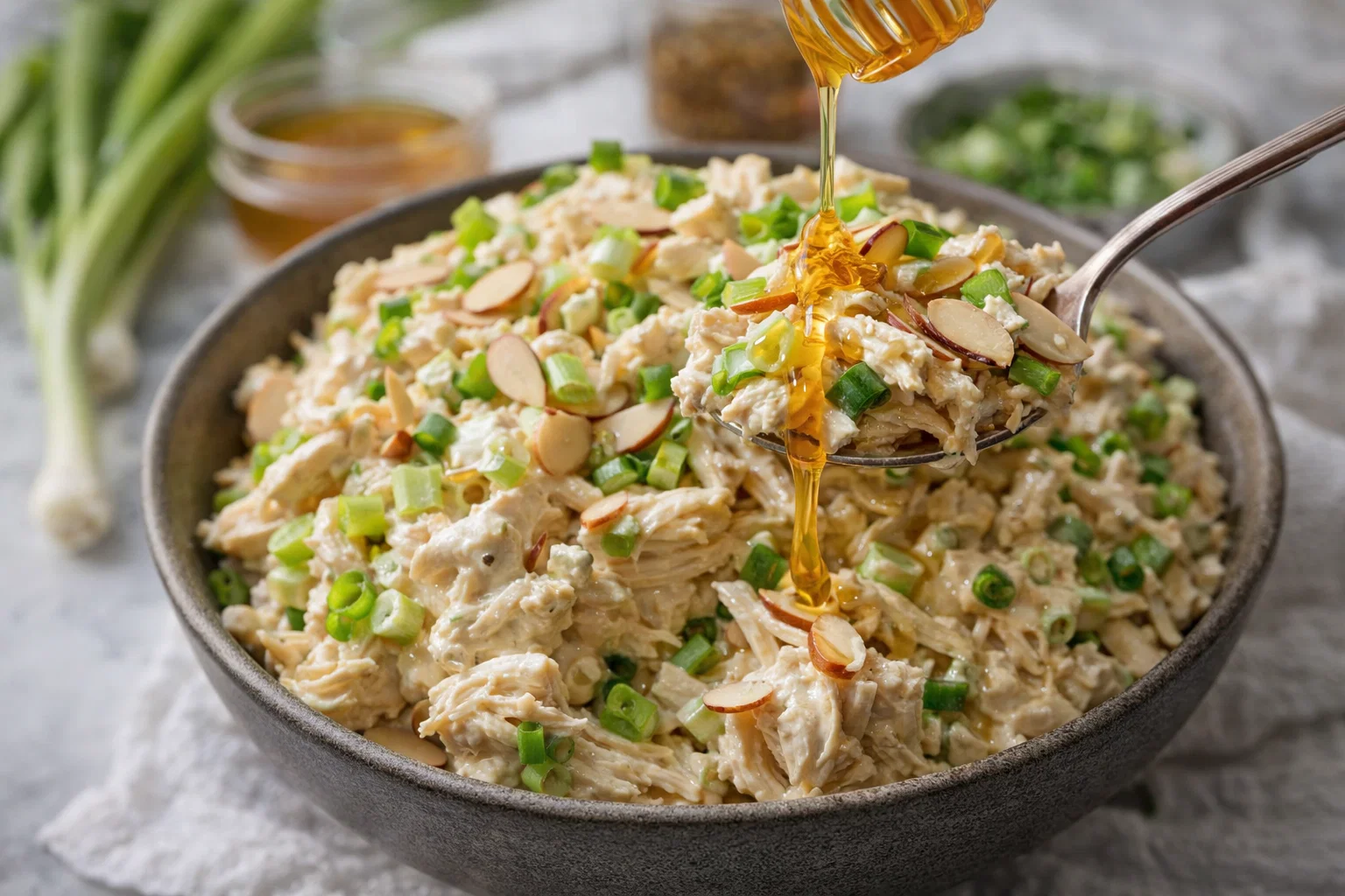 Creamy Lightened Up Honey Mustard Chicken Salad