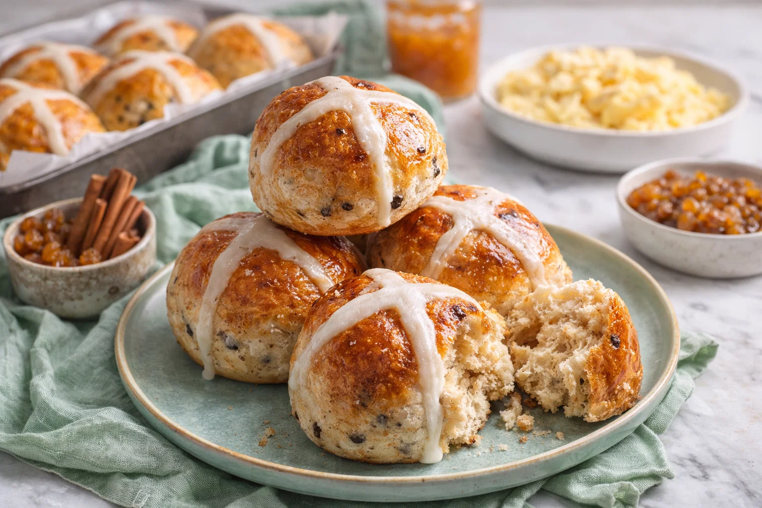 Homemade Hot Cross Buns With Greek Yogurt
