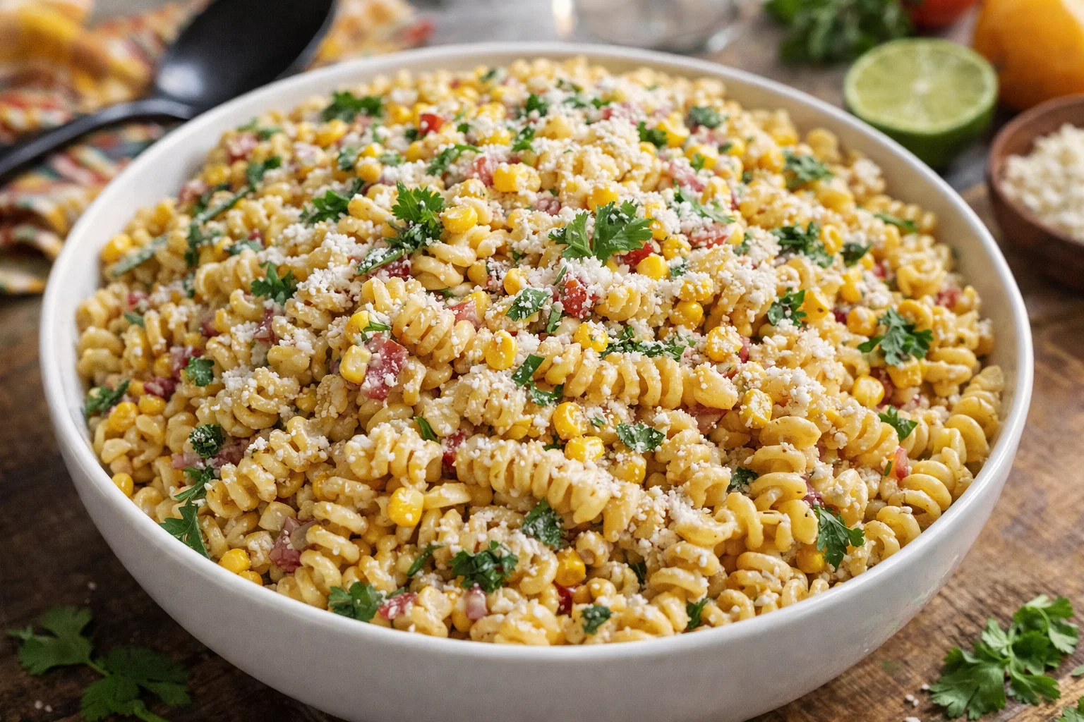 Easy Mexican Street Corn Pasta Salad