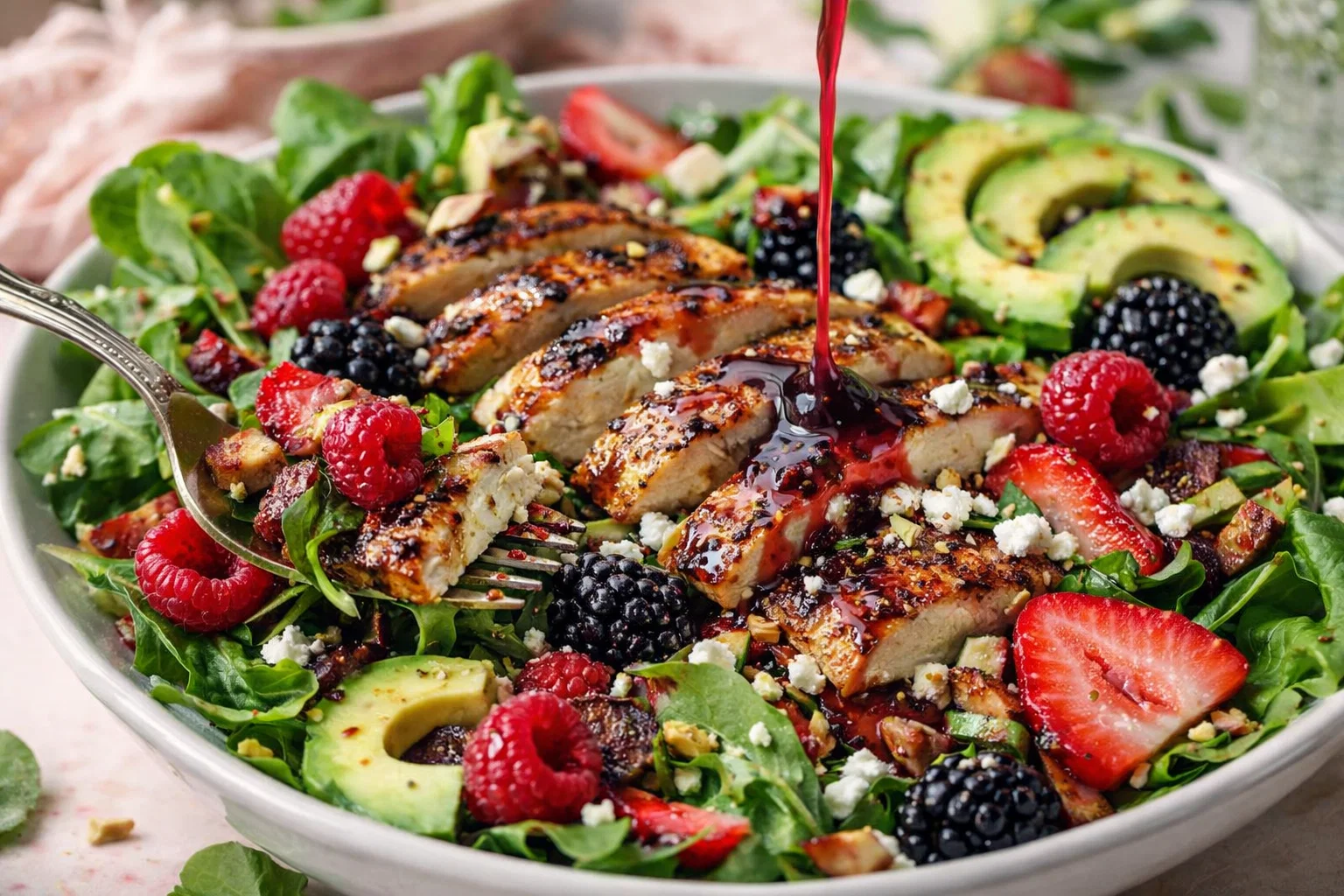 Goat Cheese Spring Mix Salad With Raspberry Dressing