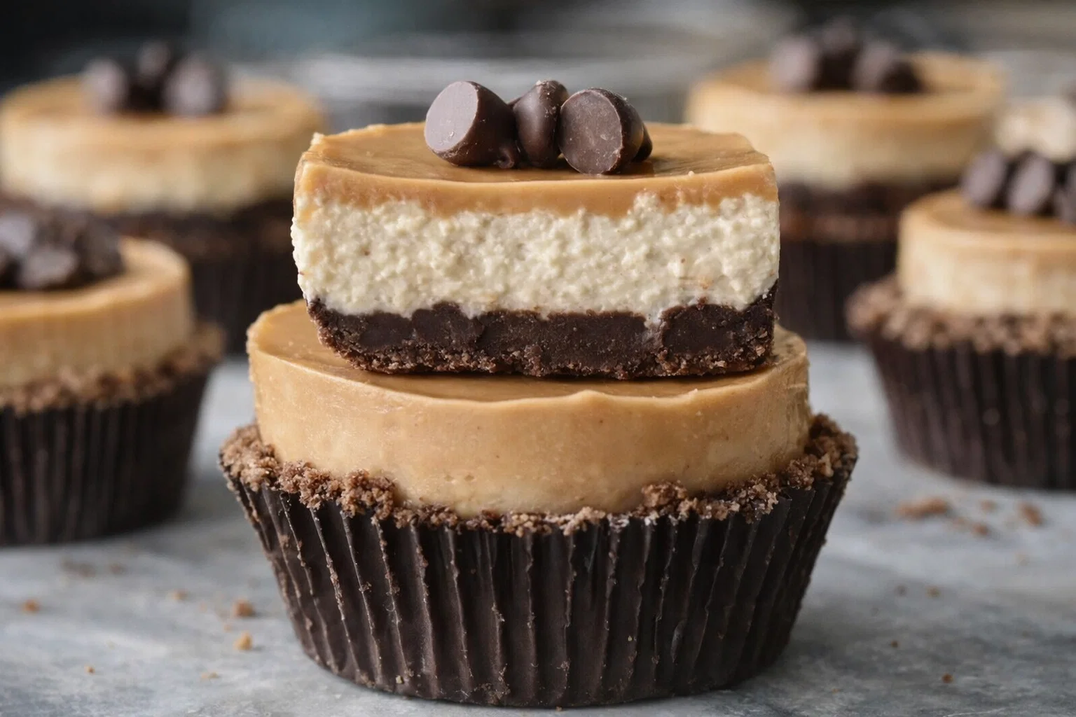 Easy No Bake Peanut Butter Cheesecake Cups