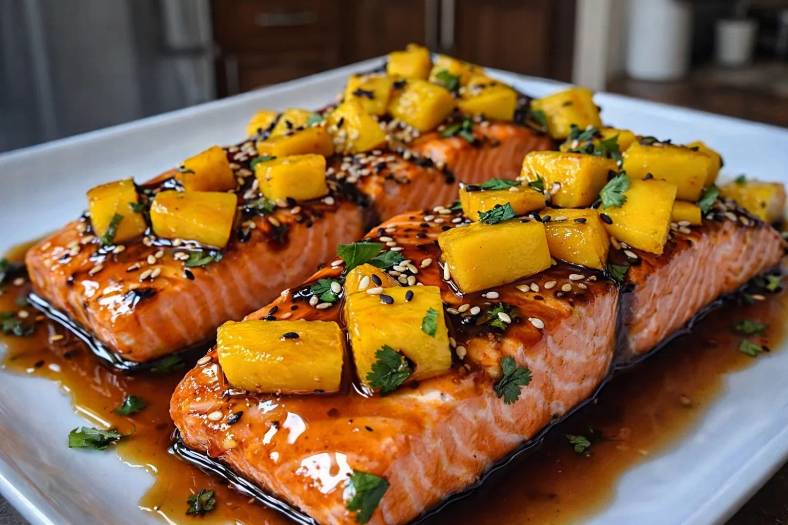 Tasty Mango Teriyaki Salmon Dinner Recipe