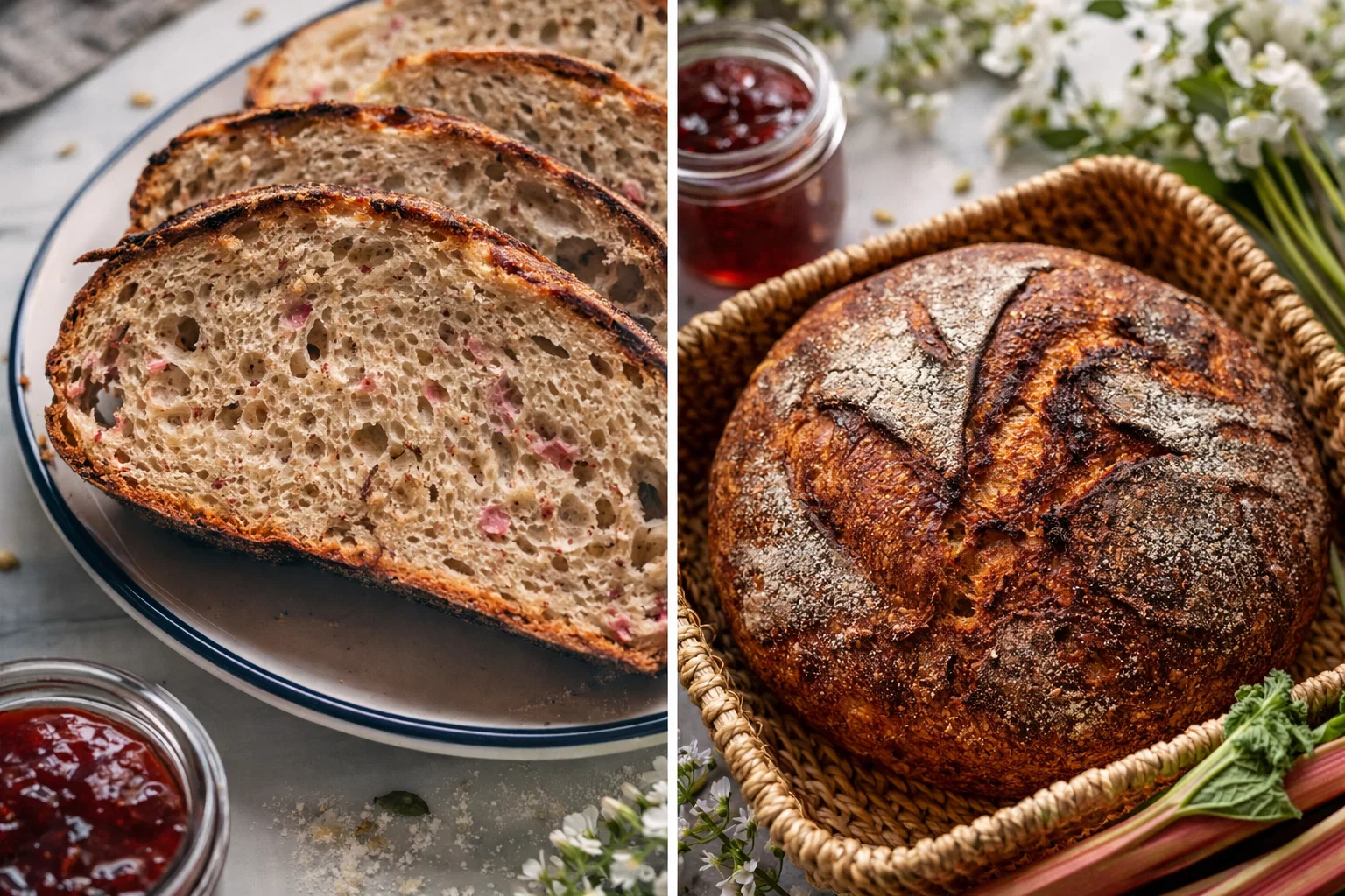 Delicious Sourdough Rhubarb Bread