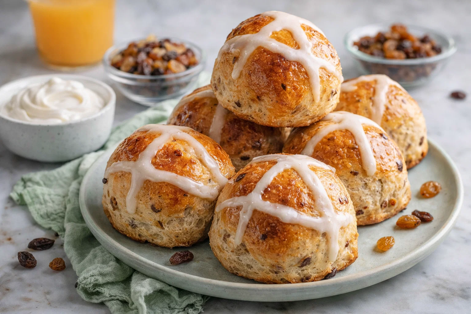 Simple Hot Cross Buns With Greek Yogurt