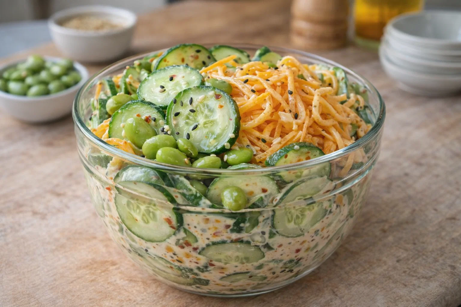 Tasty Asian Cucumber Salad Bowl