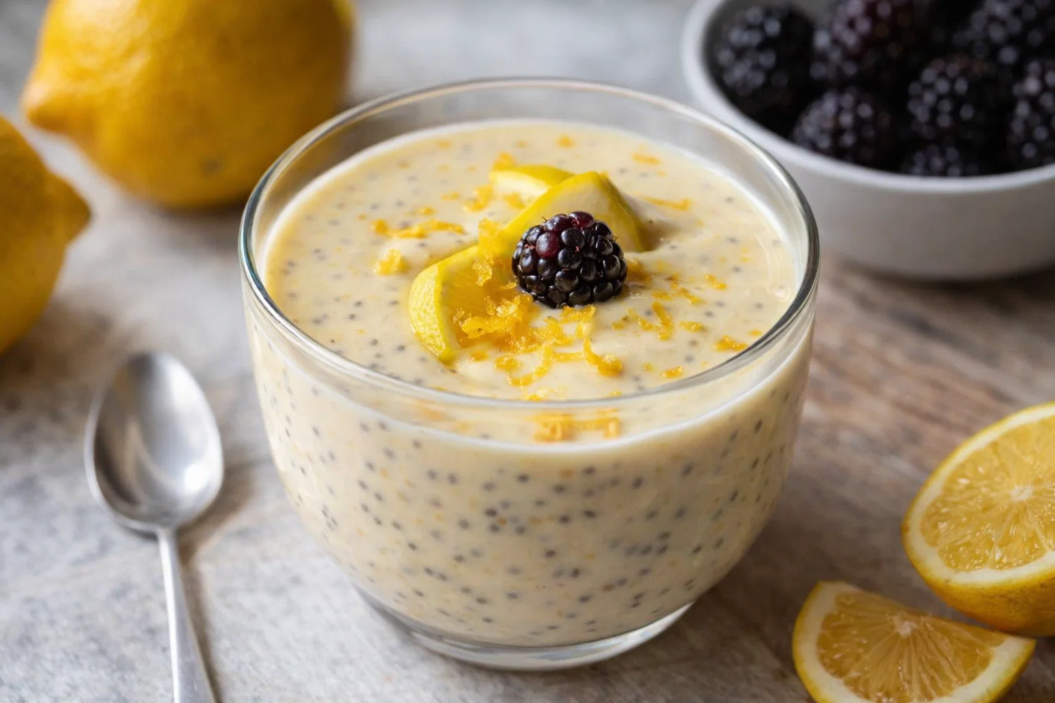 Easy Lemon Cream Chia Pudding Breakfast