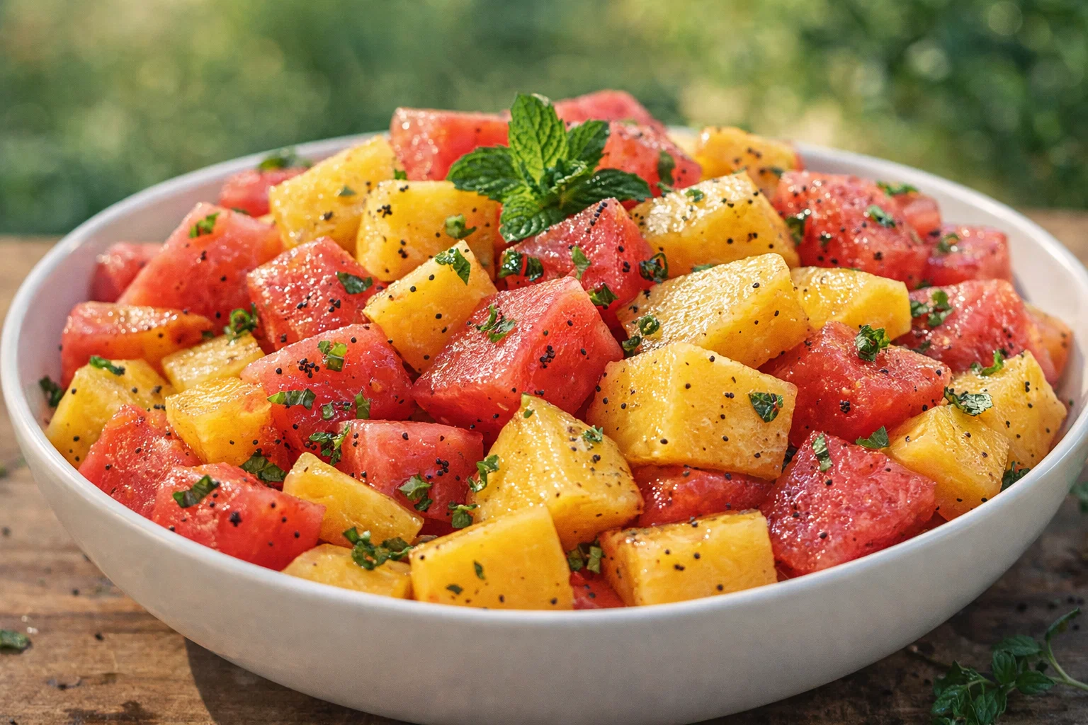 Easy Peach Watermelon Summer Salad