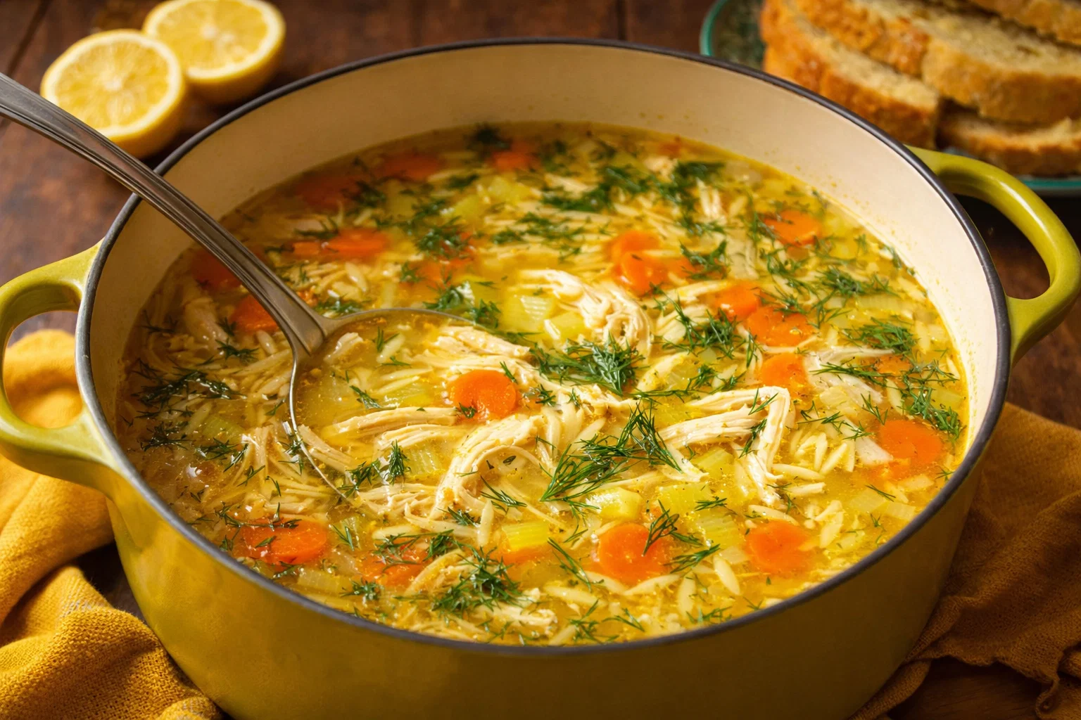 Hearty Herb Lemon Chicken Soup