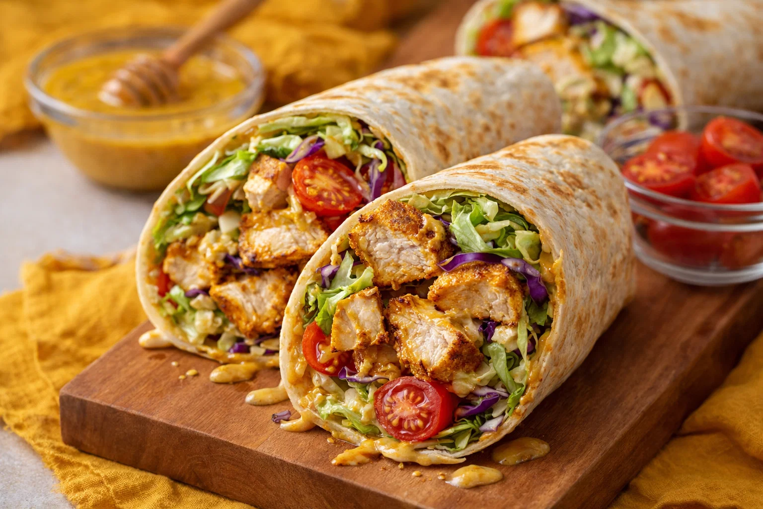Juicy Honey Mustard Chicken Wrap