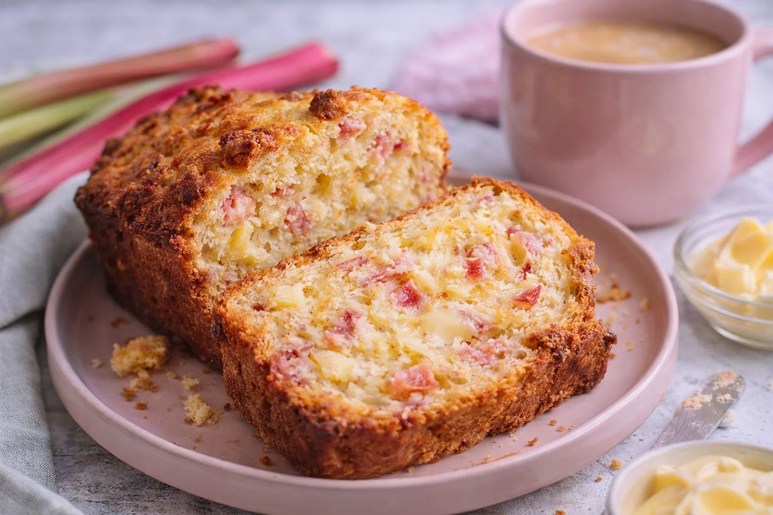 Moist Rhubarb Quick Bread