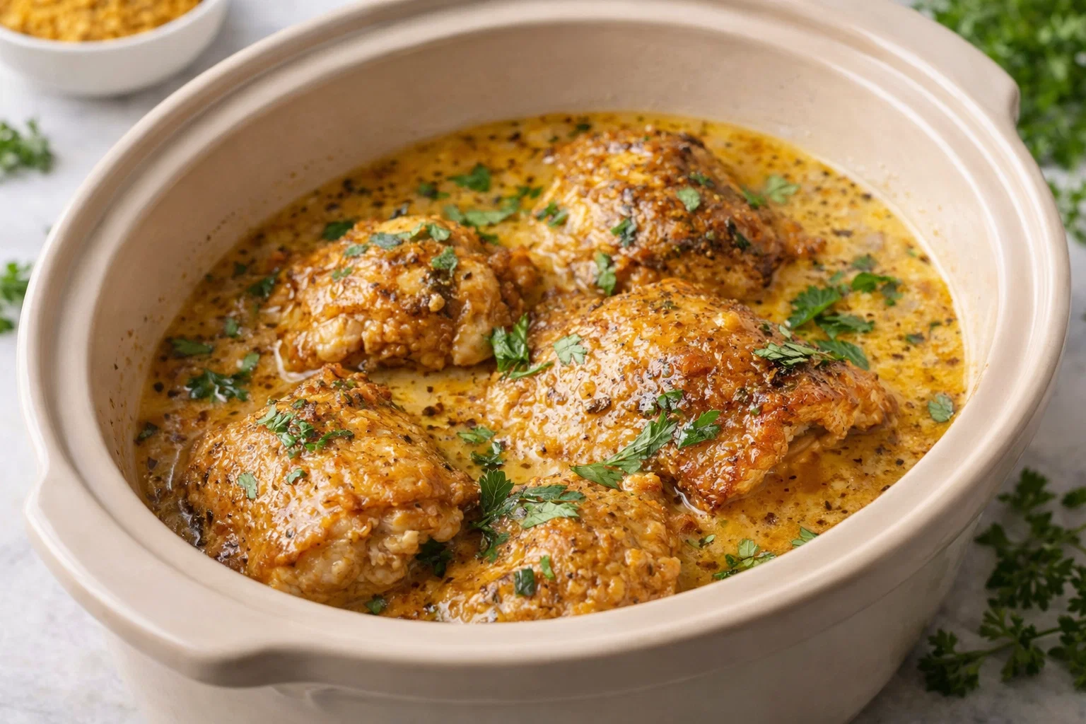 Paleo Slow Cooker Honey Mustard Chicken