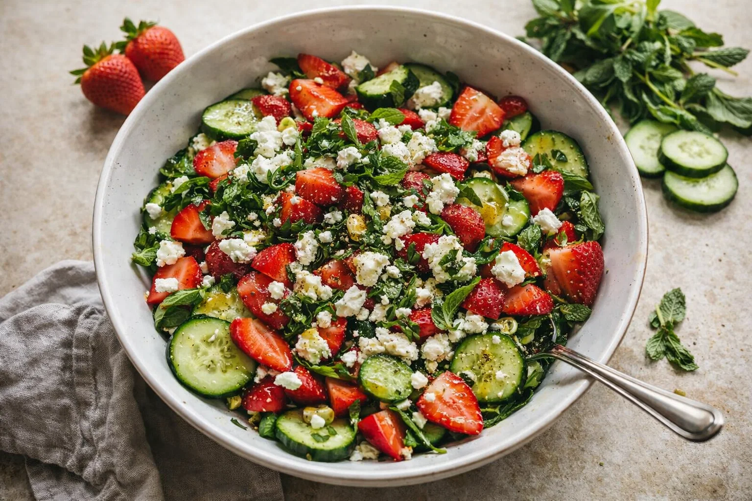Easy Strawberry Cucumber Summer Salad