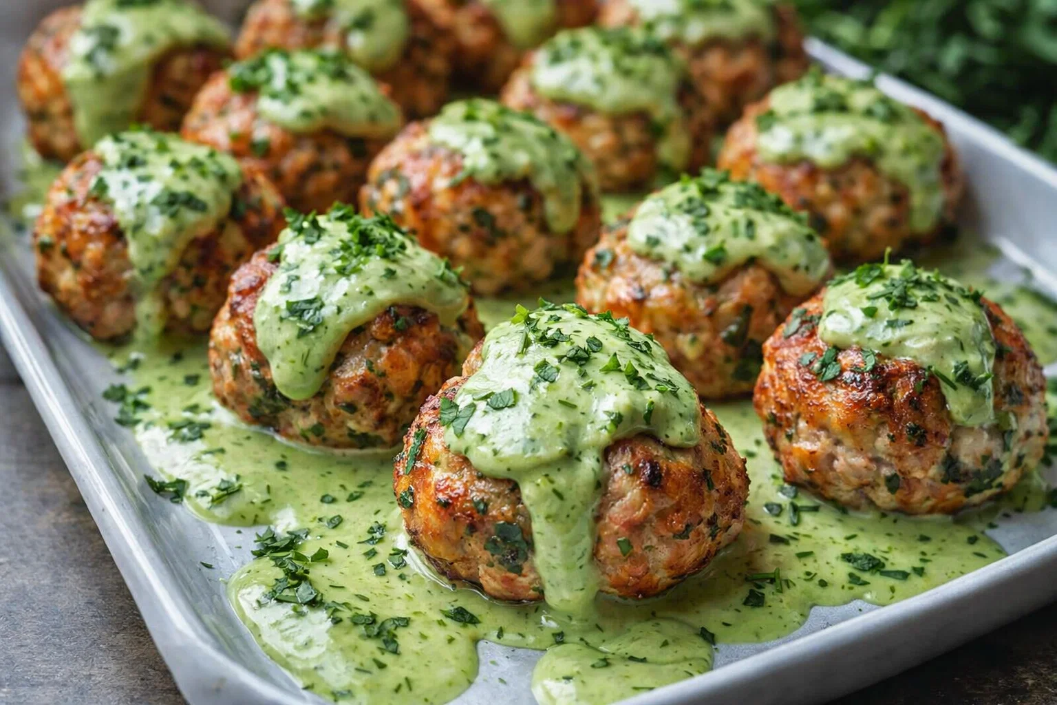 The Best Baked Salmon Meatballs Avocado Sauce