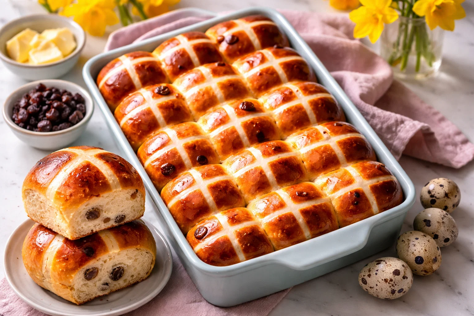 Sweet Tangzhong Hot Cross Buns