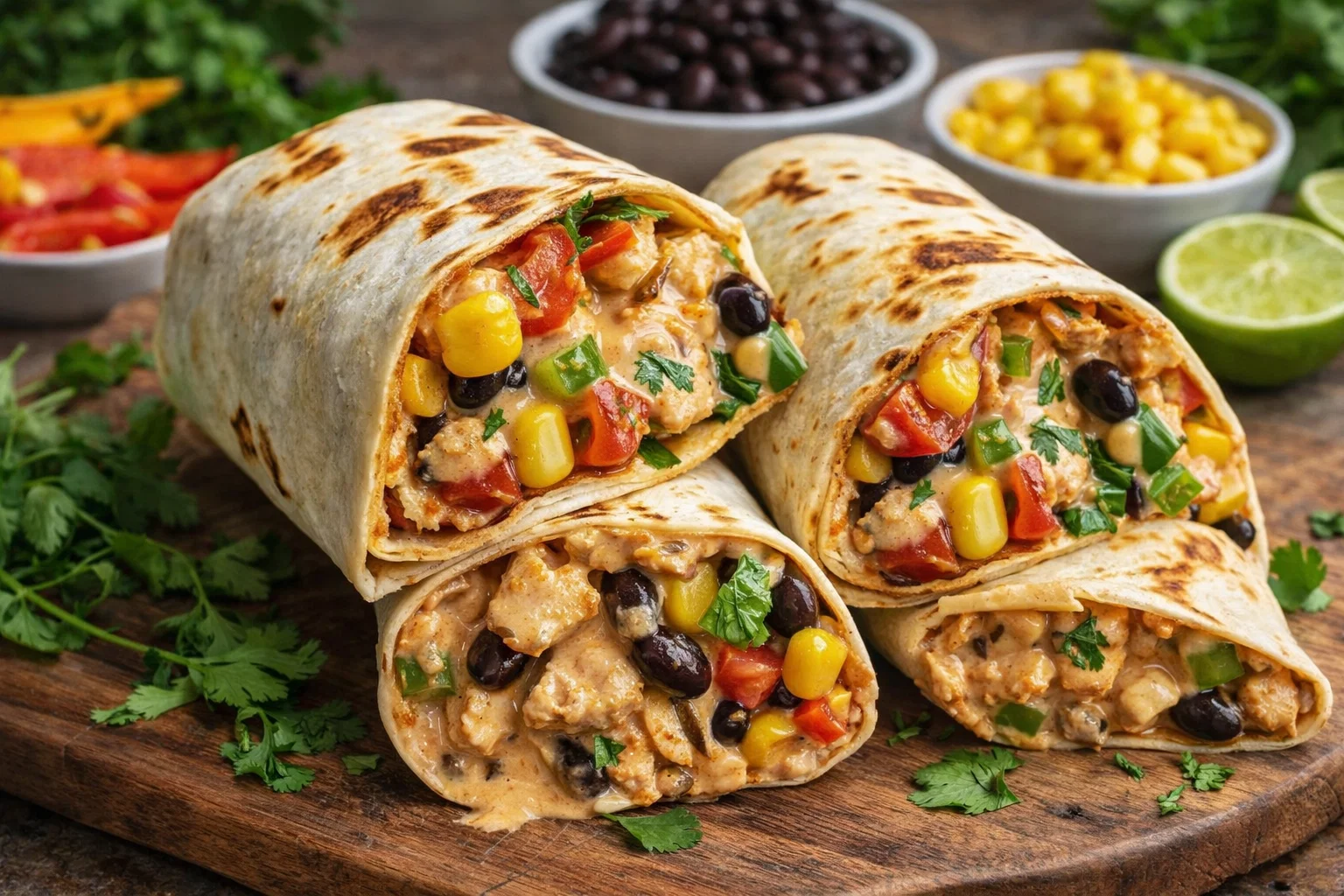 Tasty Southwest Chicken Wrap Lunch