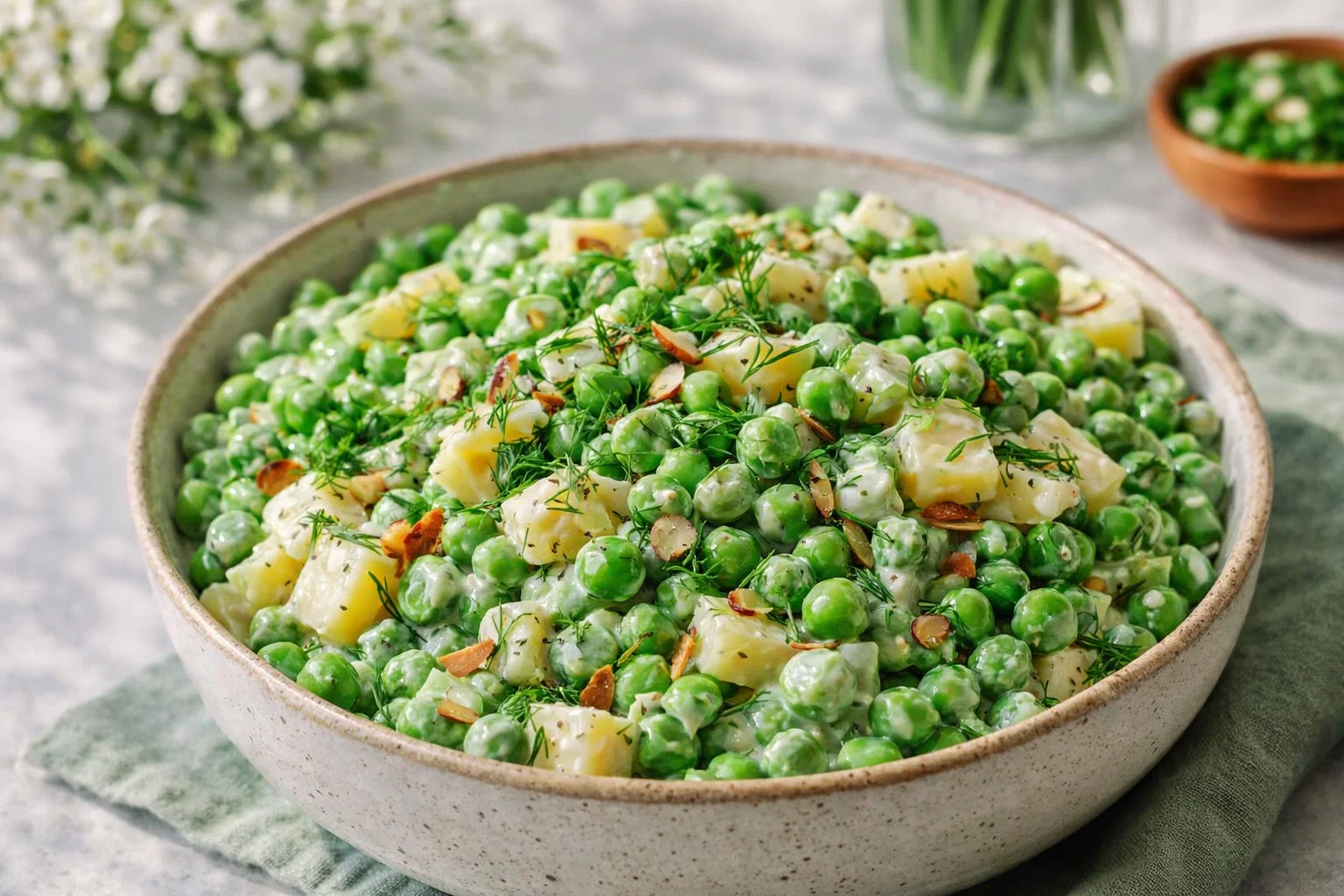 Classic Pea Salad With Green Onion
