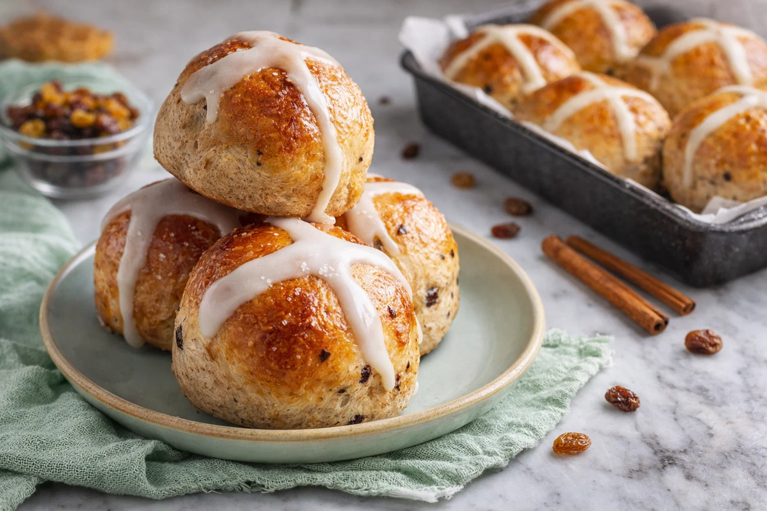 Tasty Hot Cross Buns With Greek Yogurt