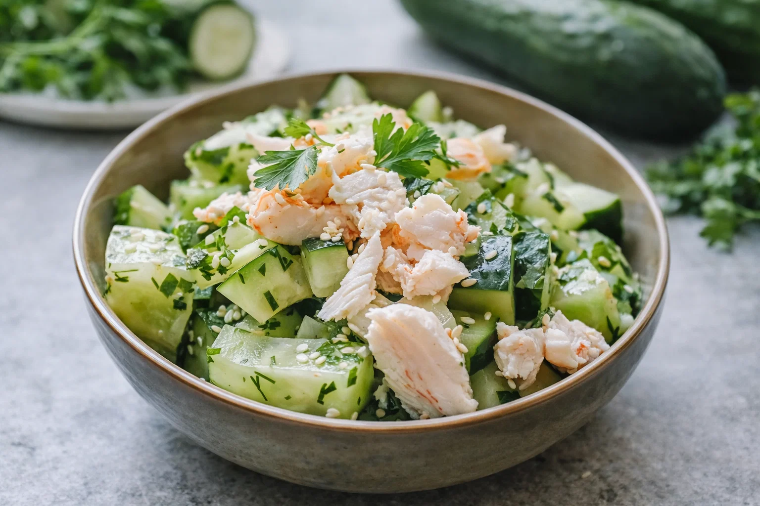 Easy Cucumber Salad With Crab Meat