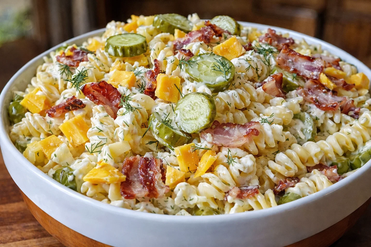 Easy Dill Pickle Bacon Ranch Pasta Recipe