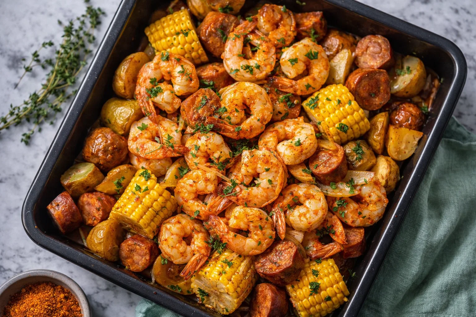 Homemade Shrimp Boil With Garlic Butter Sauce