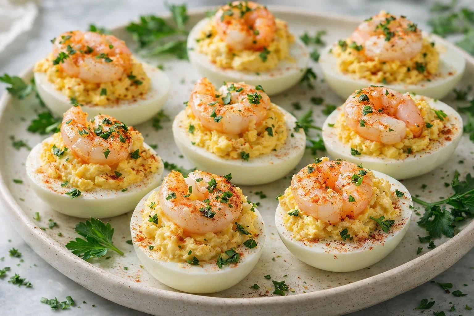 Easy Deviled Eggs With Shrimps