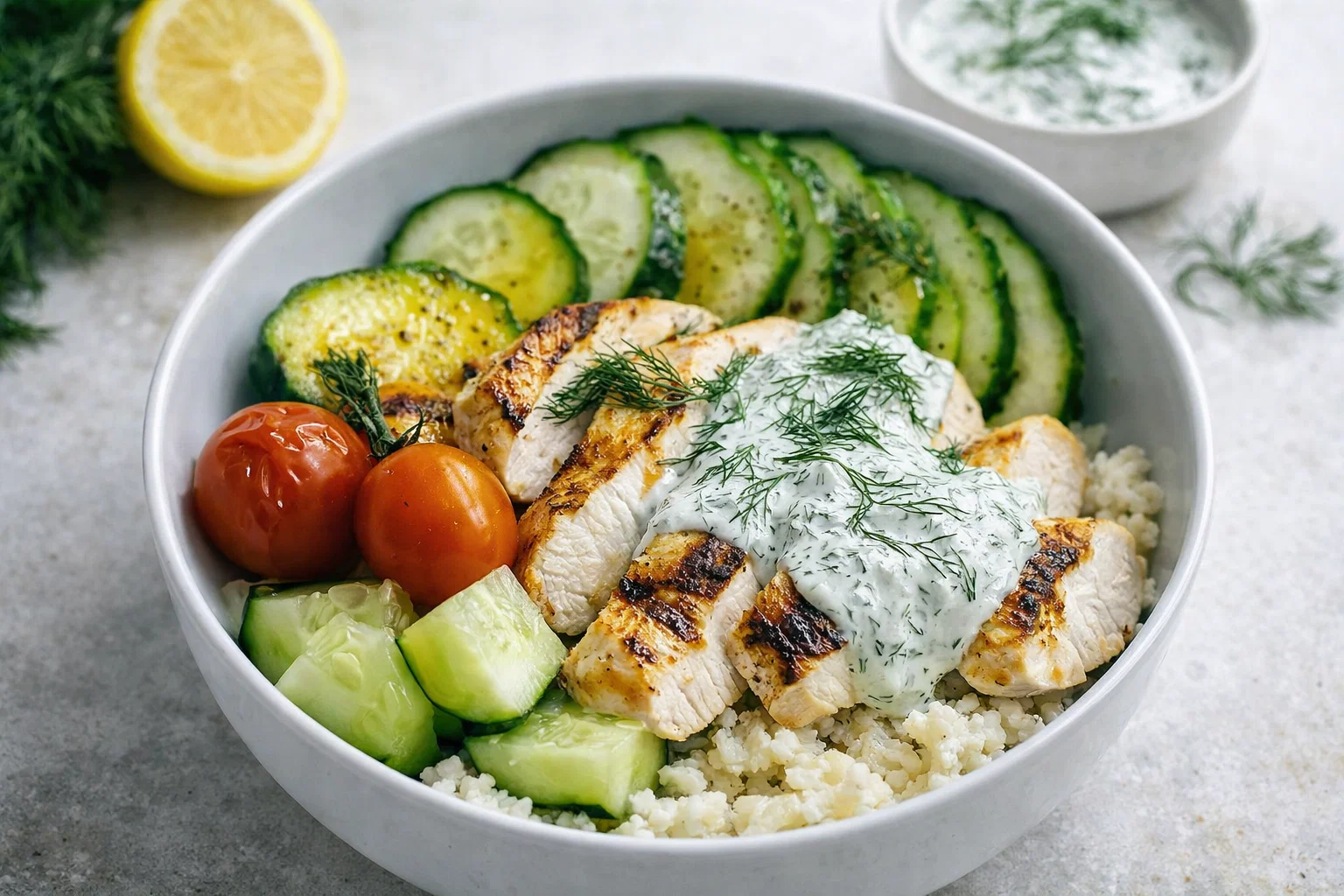 Easy Lemon Dill Chicken Bowl Healthy Meal