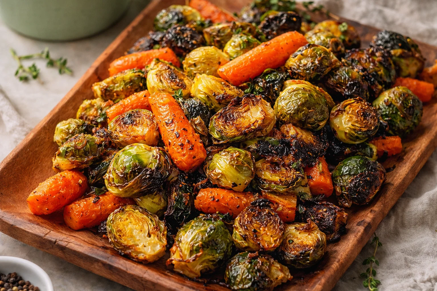 Tasty Roasted Brussels Sprouts And Carrots