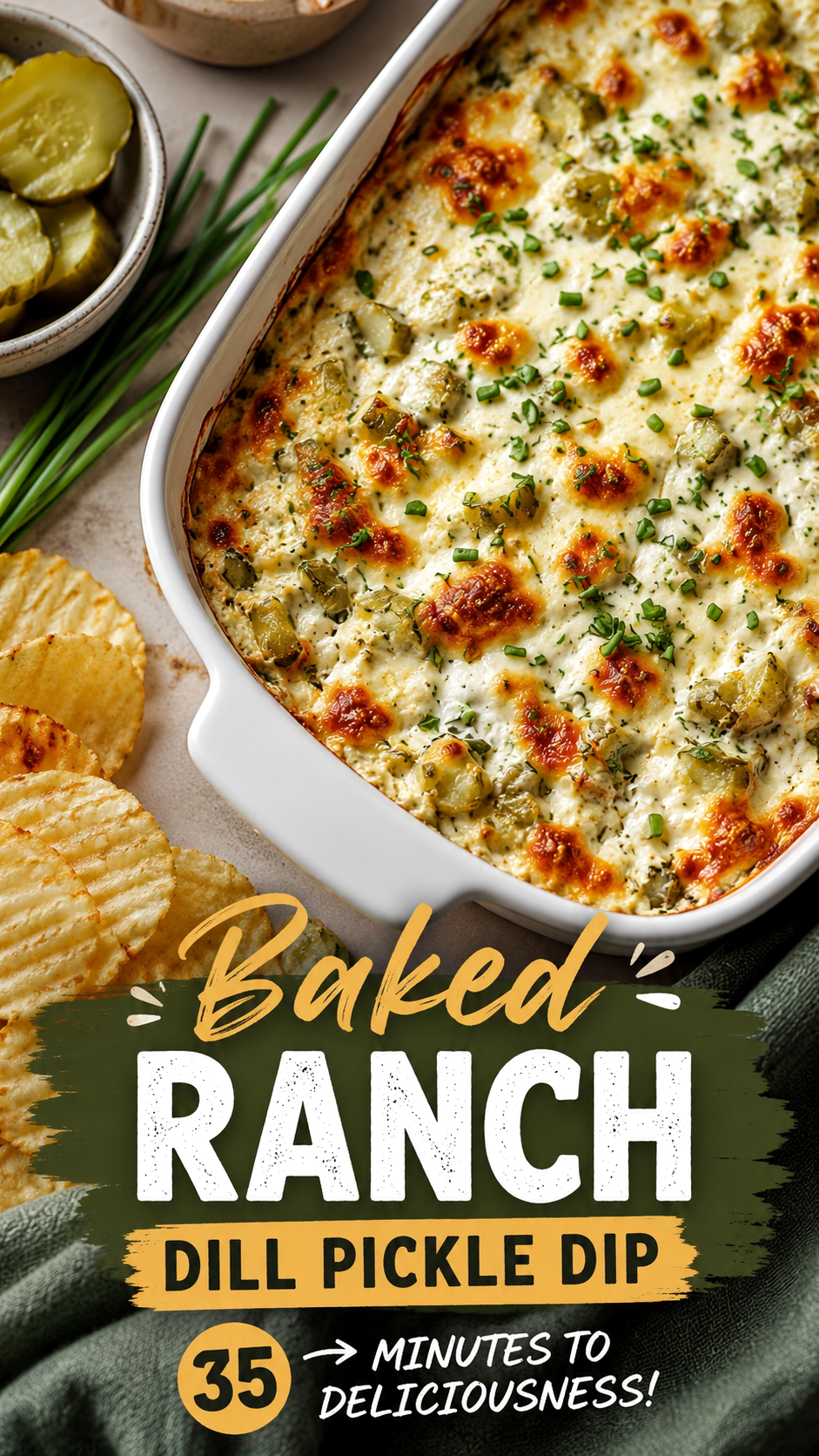 Baked Ranch Dill Pickle Dip Recipe – Easy Cheesy Party Appetizer