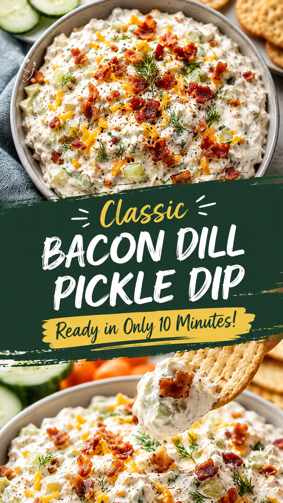 Classic Bacon Dill Pickle Dip Recipe  Easy 10-Minute Party Appetizer
