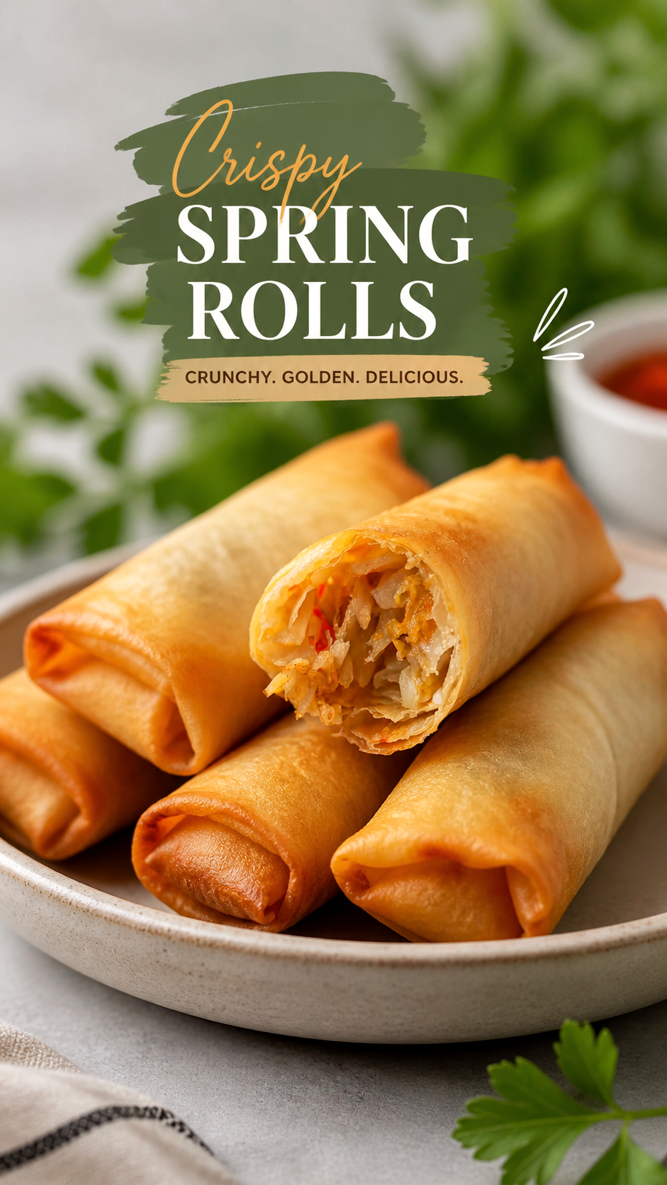 Crispy Chicken Spring Rolls Recipe Easy Homemade Appetizer Party Snack