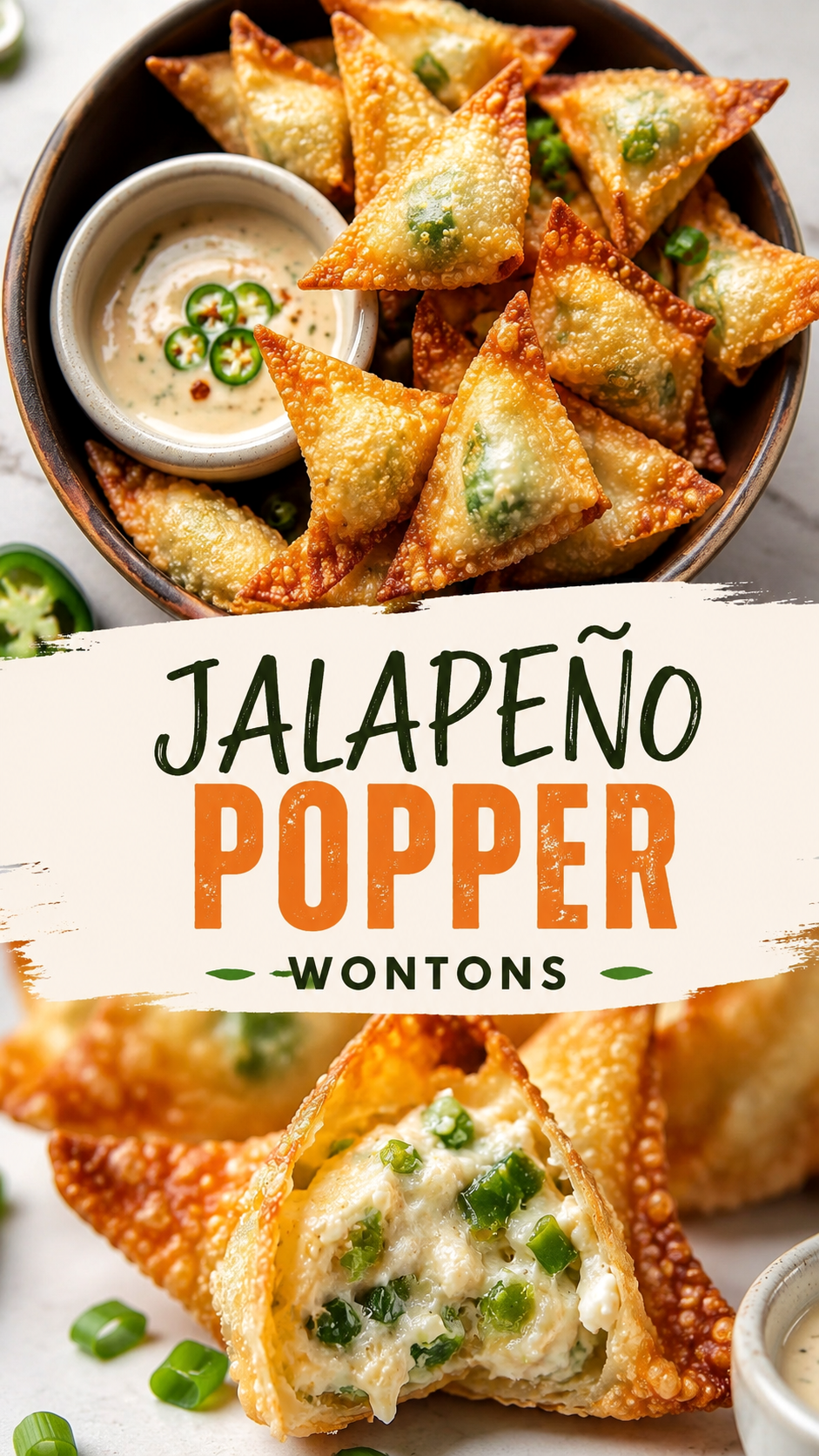 Crispy Jalapeño Popper Wontons Easy Cheesy Appetizer Recipe