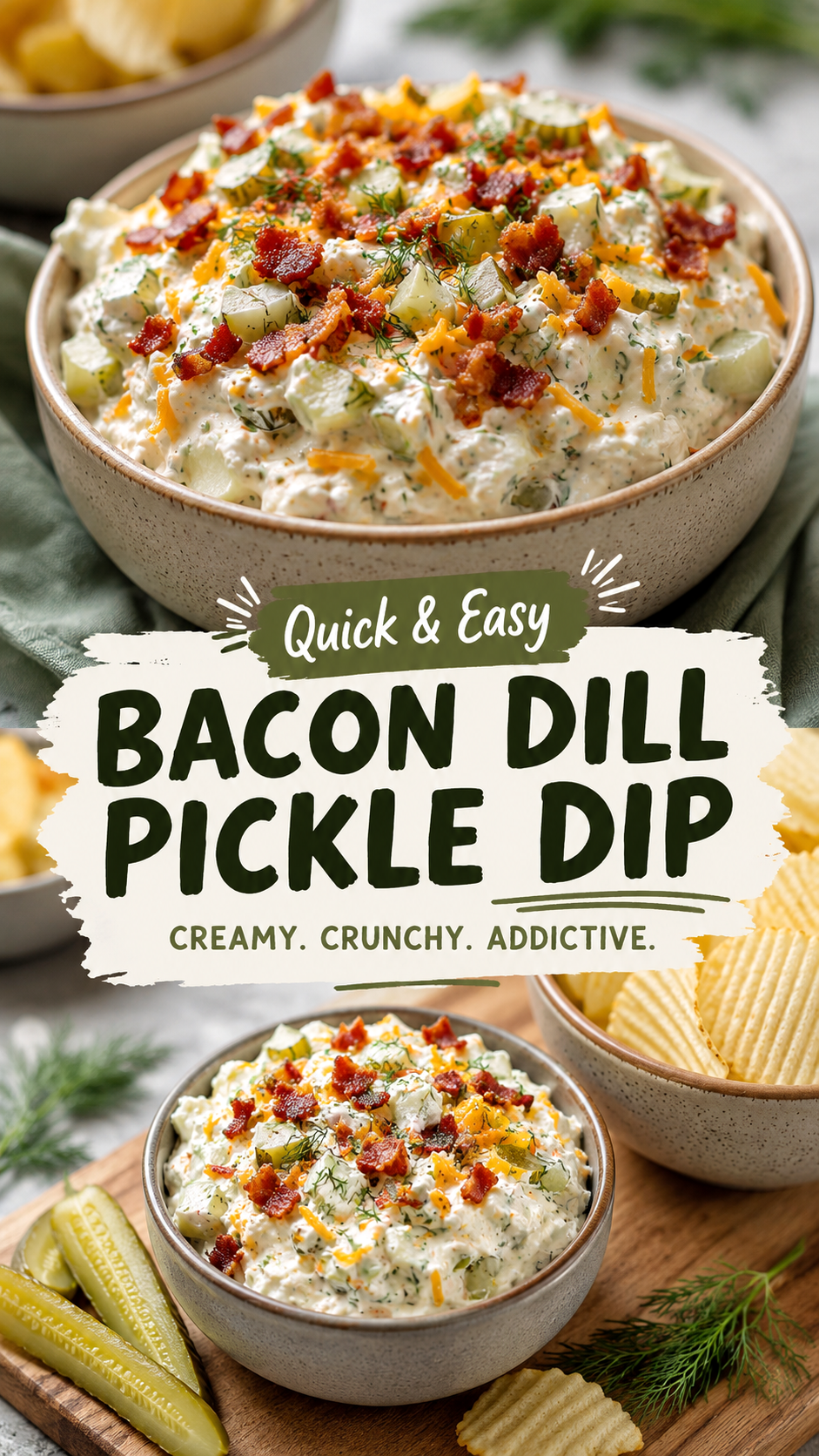 Easy Bacon Dill Pickle Dip Recipe for Parties Quick Creamy Appetizer