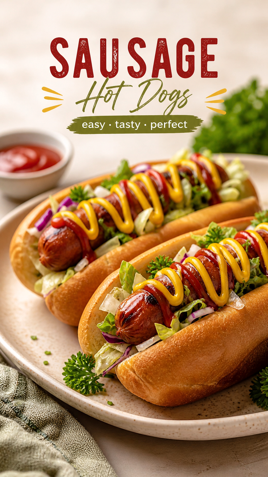 Easy Grilled Hot Dog Dinner Recipe with Fresh Slaw and Mustard Sauce