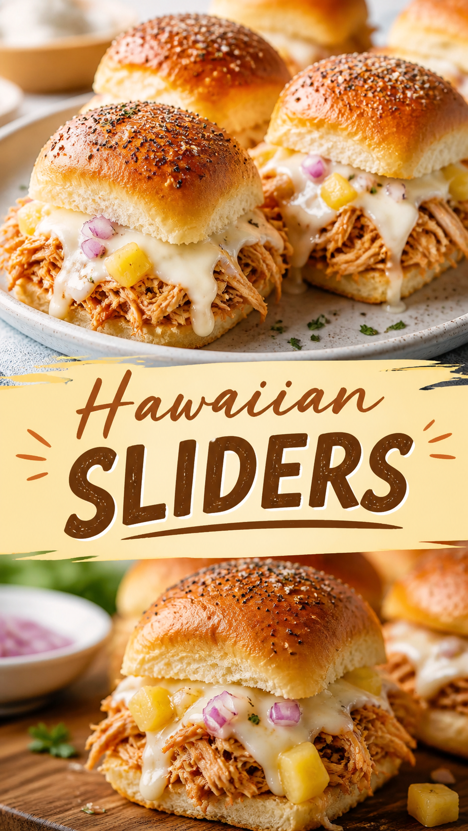 Hawaiian Chicken Sliders Recipe  Easy Pineapple BBQ Chicken Sandwiches