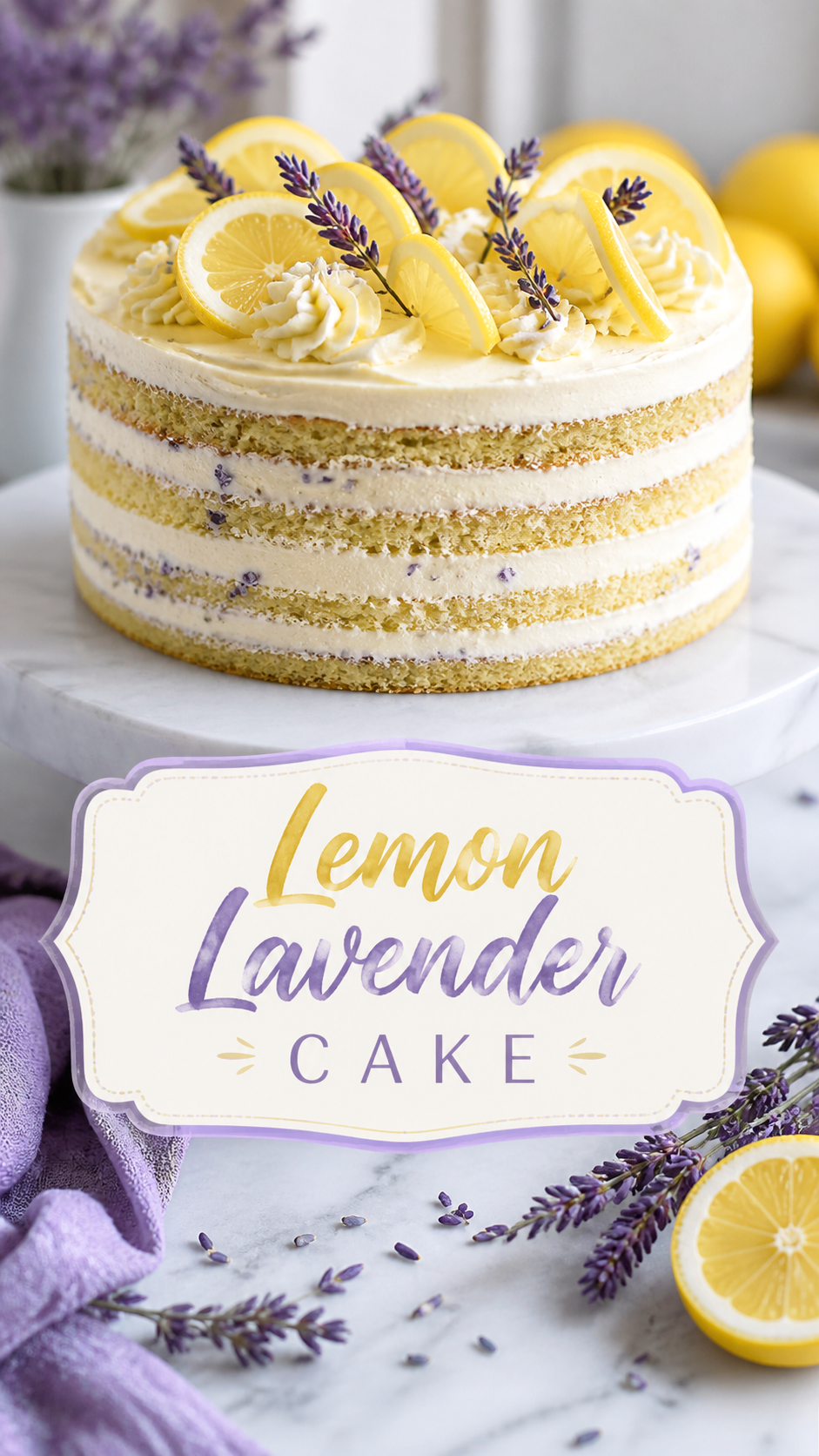 Lemon Lavender Cake Recipe  Easy Moist Layered Citrus Dessert for Spring
