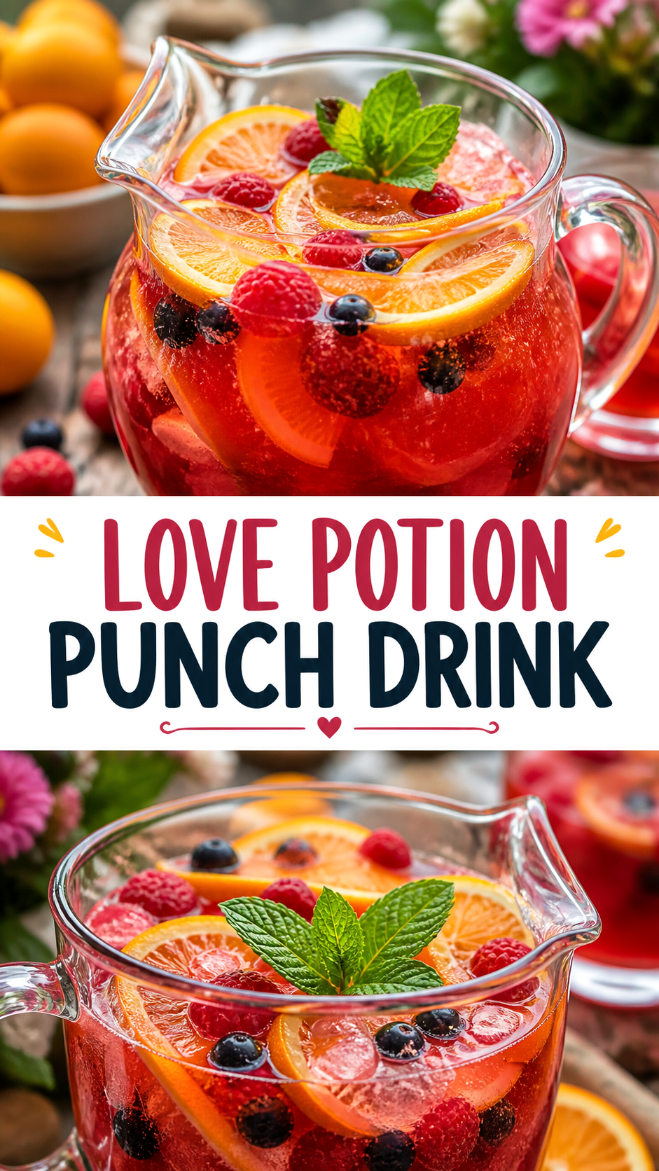 Love Potion Punch Drink Recipe  Easy Fruity Party Cocktail with Raspberries