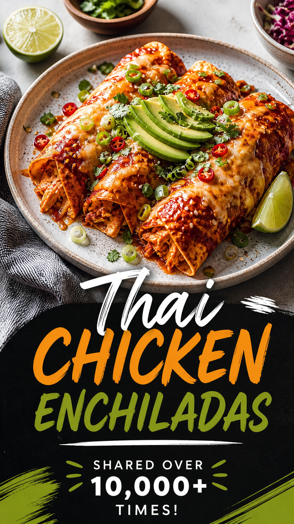 Thai Chicken Enchiladas Recipe  Cheesy Baked Chicken Dinner Idea