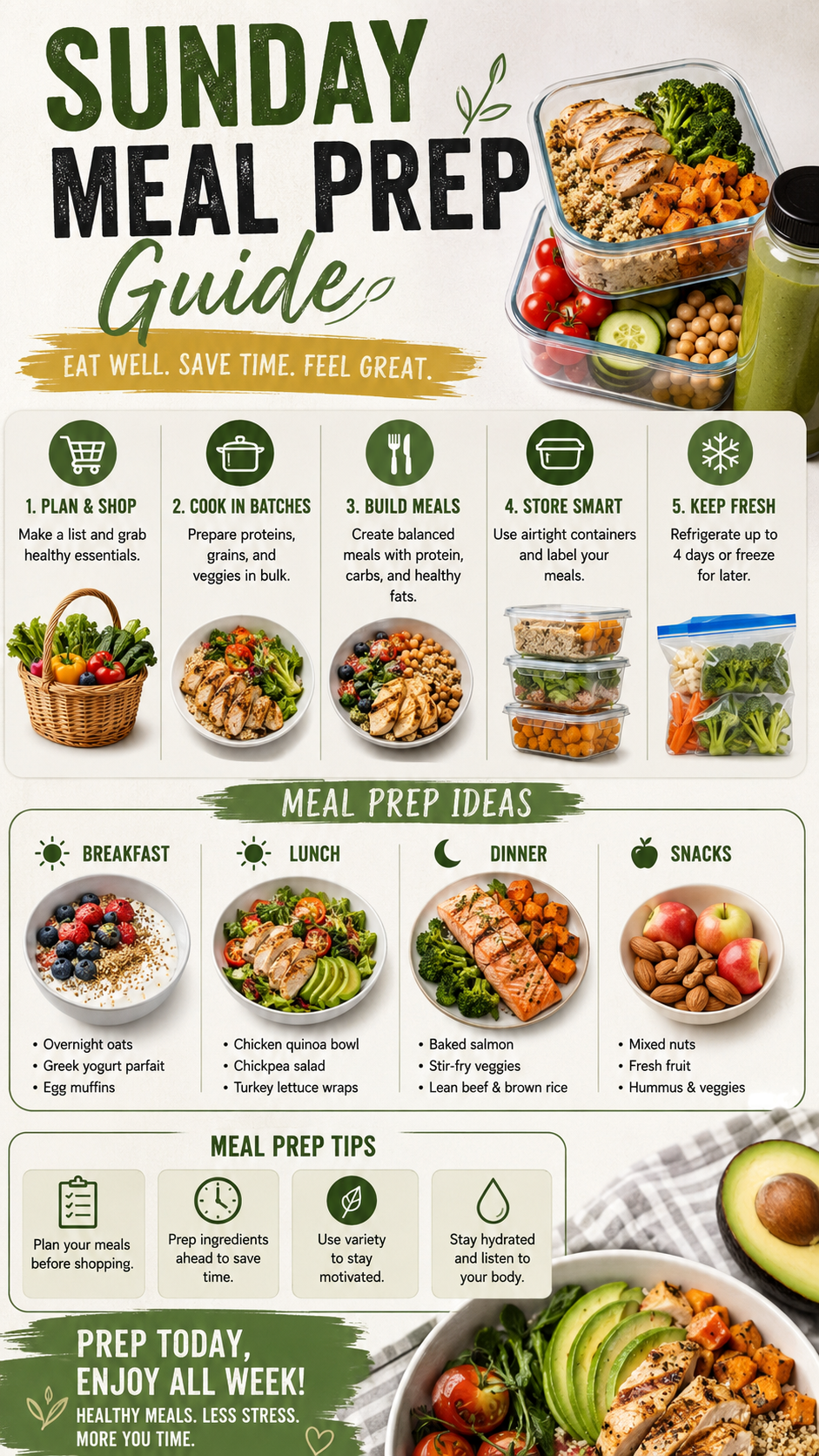Sunday Meal Prep for Weight Loss Easy Healthy Meal Prep Ideas for the Whole Week