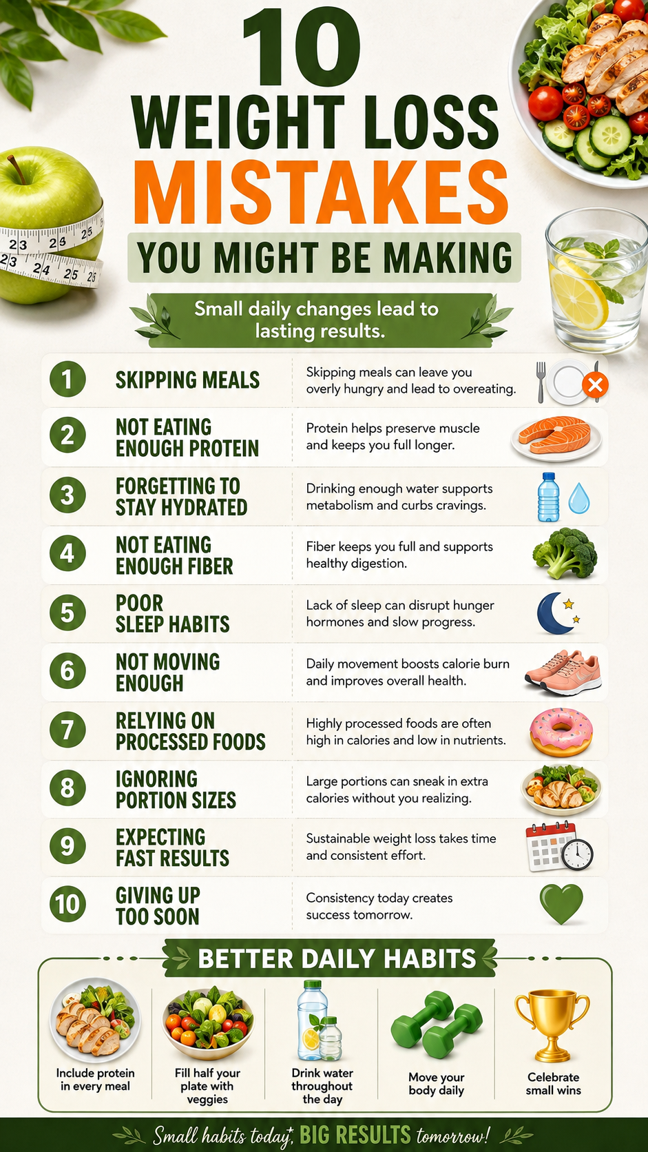 10 Weight Loss Mistakes to Avoid for Healthy Eating, Better Habits Lasting Results