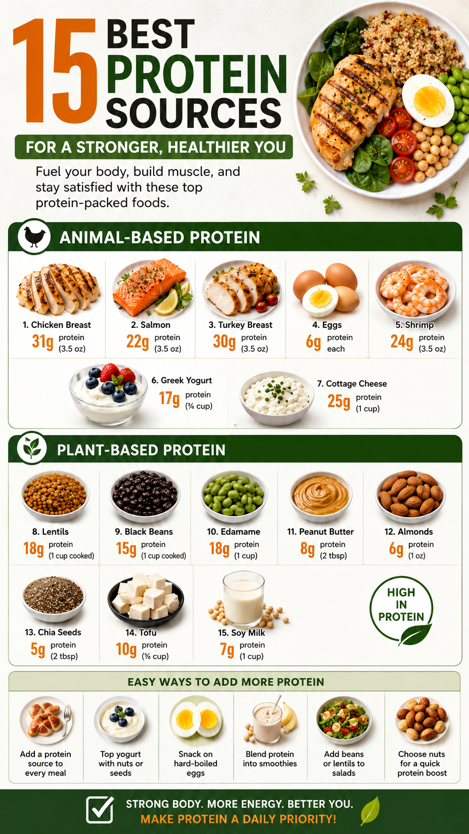 15 Best High Protein Healthy Recipes for Weight Loss and Easy High Protein Meals