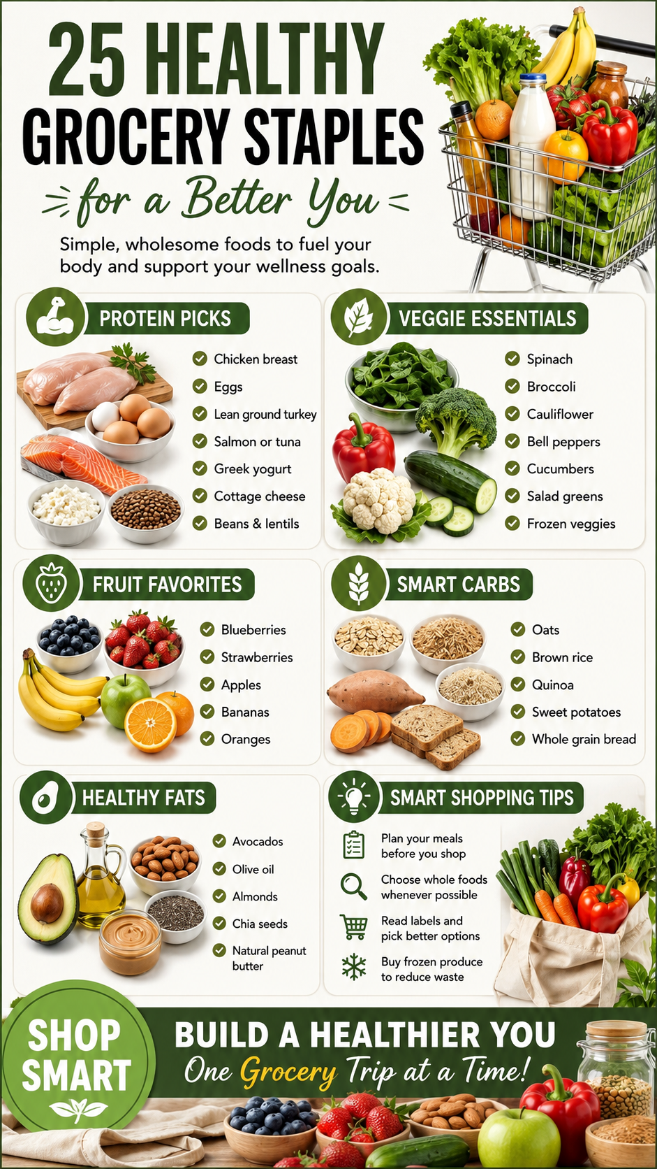 25 Healthy Grocery Staples for Easy Healthy Recipes and Smart Meal Planning