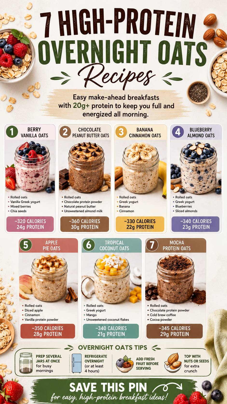 7 High-Protein Overnight Oats Recipes for Easy Healthy Make-Ahead Breakfasts
