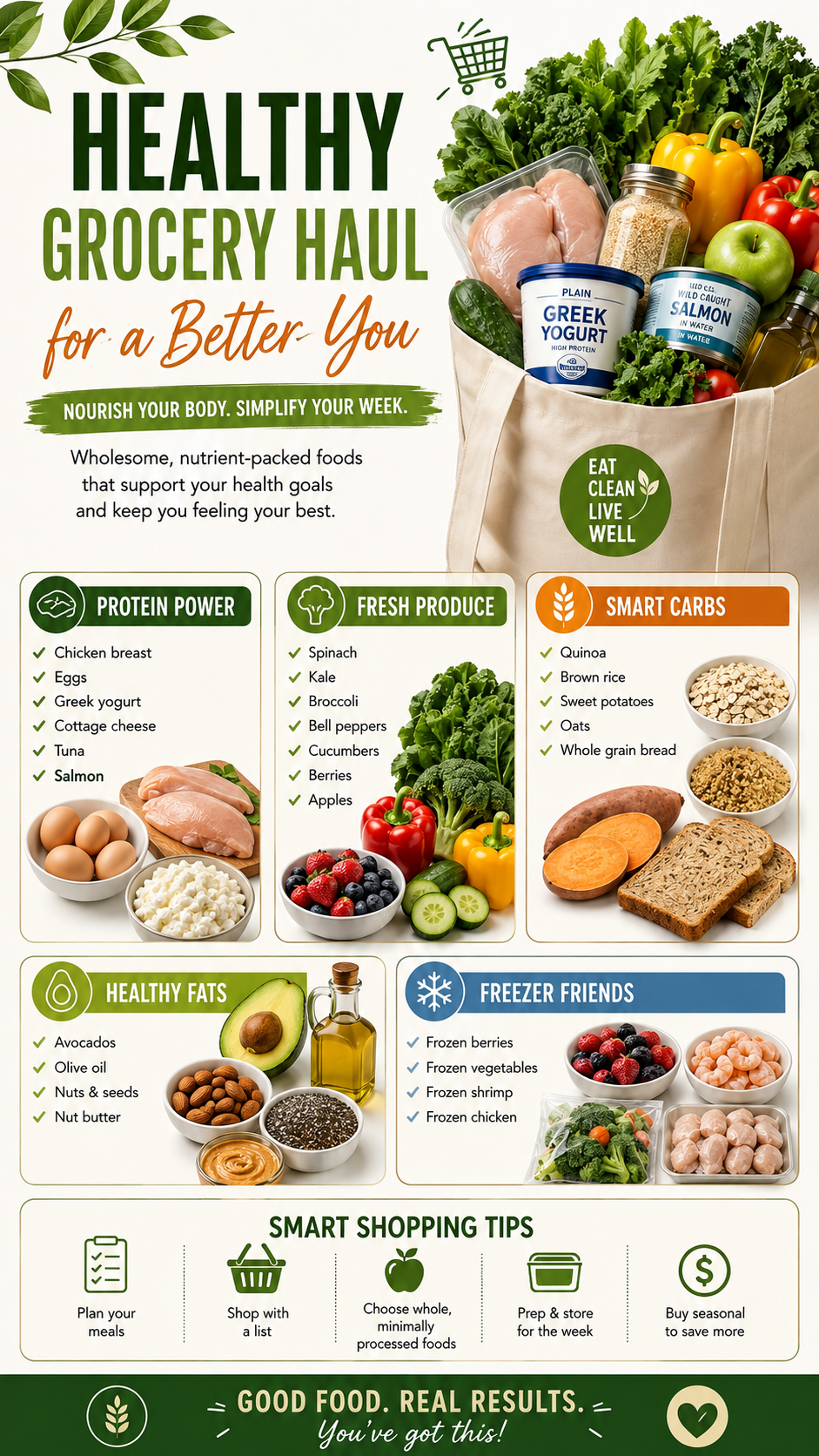 Healthy Grocery Haul for Weight Loss Healthy Recipes and High Protein Shopping List