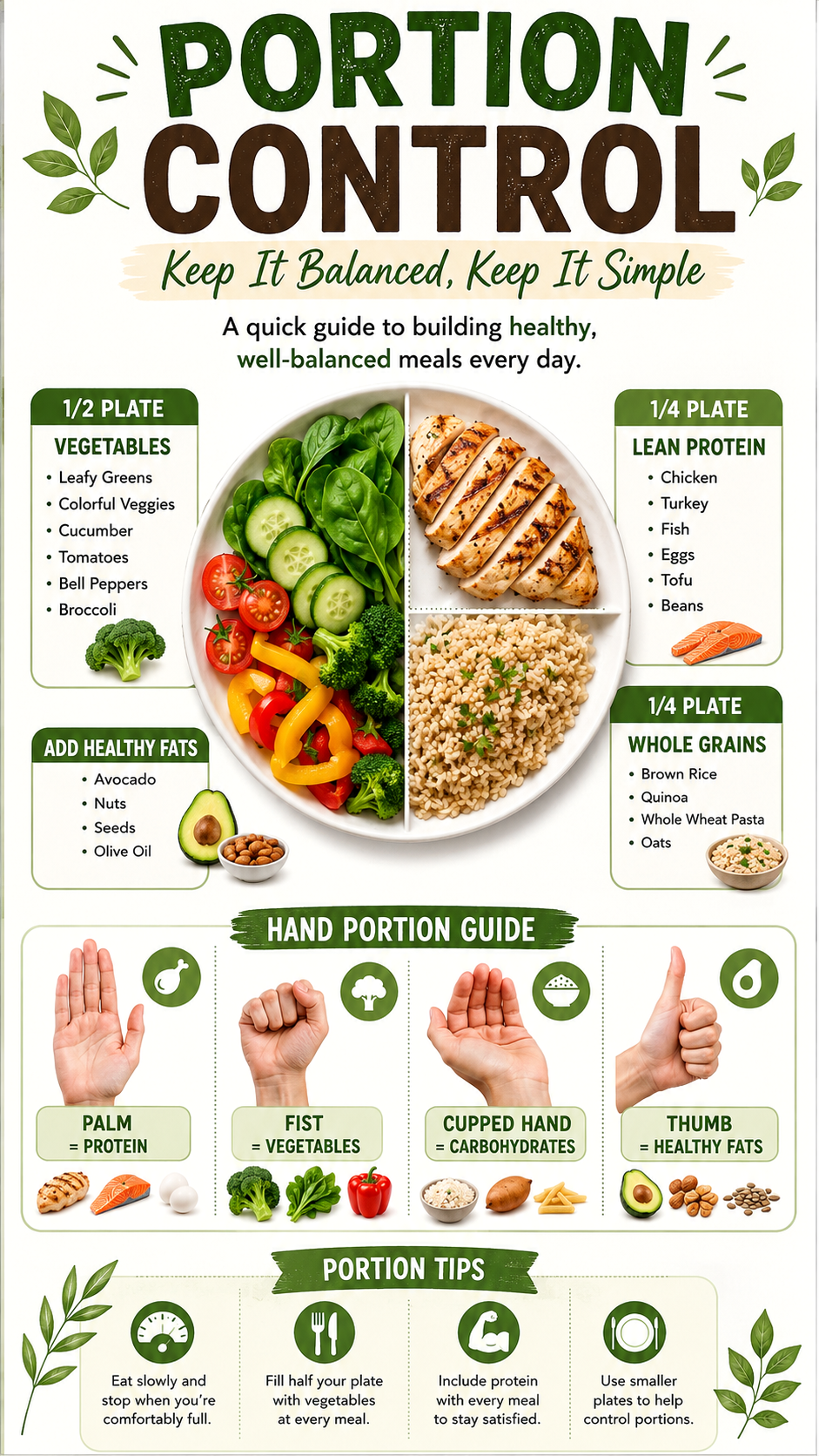 Healthy Portion Control Guide for Balanced Meals and Healthy Eating Tips